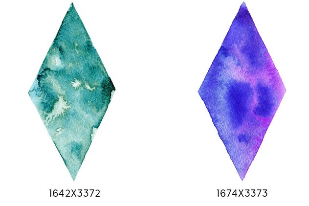 24款抽象几何水彩图形合集 Geometric Watercolor Shapes插图(5)
