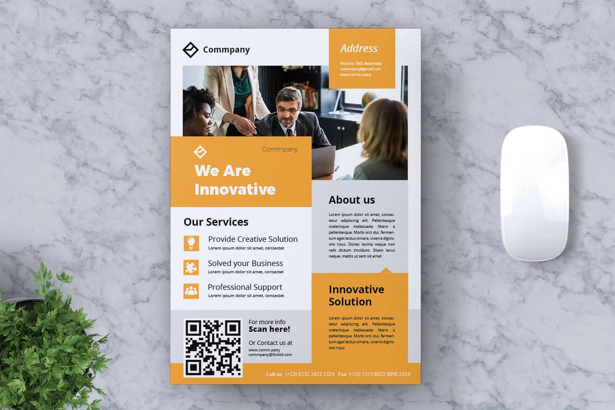 企业介绍/公司业务宣传传单模板V13 Corporate Business Flyer Vol. 13插图