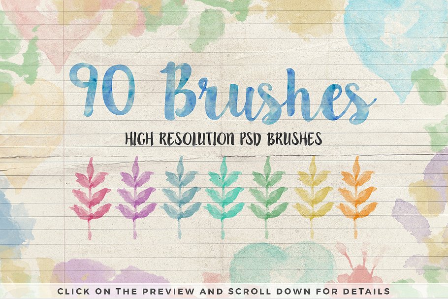 手绘水彩素材大合集[图形、笔刷、样式&元素] Watercolor & Elements Toolkit插图(1)