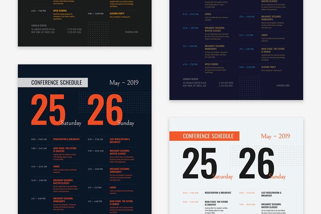 会议日程海报设计模板素材 Conference Schedule Poster Template插图(2)