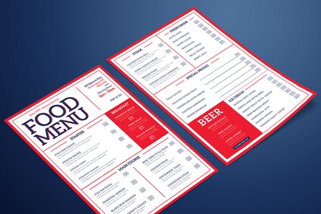 超级简约风创意版式菜单设计模板 Aesthetic Food Menu插图(2)