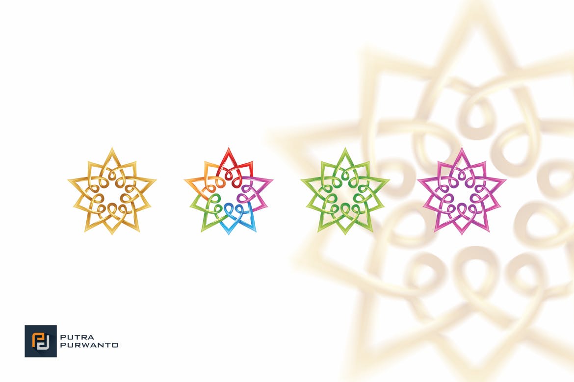 金色花卉几何图形/曼陀罗风格Logo设计素材库精选模板 Gold Flower / Mandala – Logo Template插图(3)
