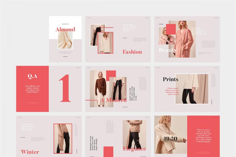 杏仁色时装设计图册模板插图(4)