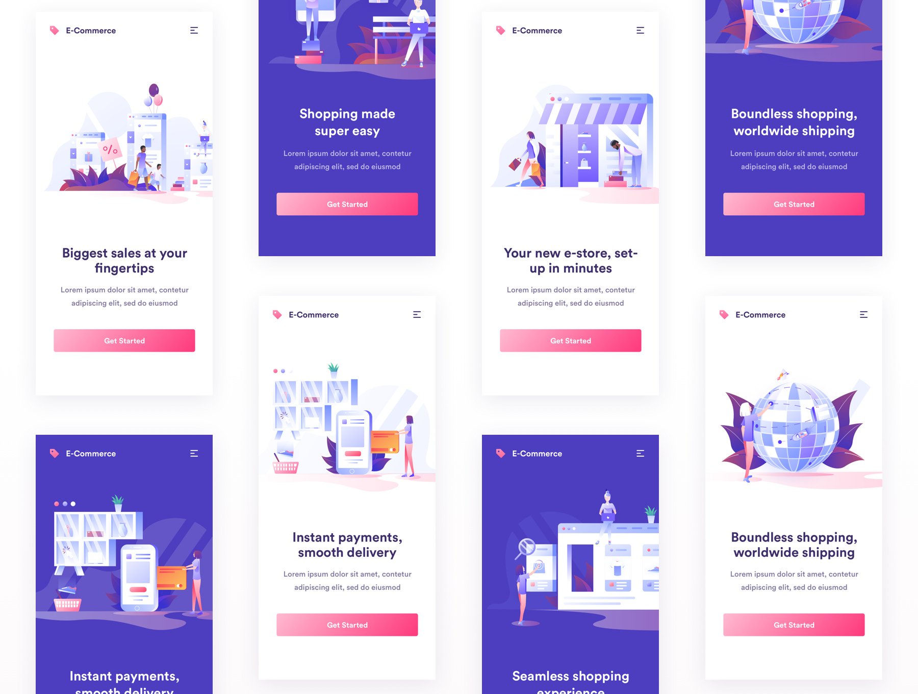 素材库下午茶：电商互联网概念手绘插画素材下载[Ai,Sketch]插图(3)