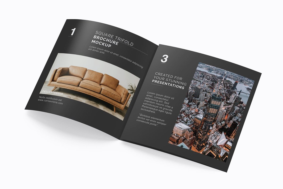 方形三折页宣传册样机Vol.4插图(3)