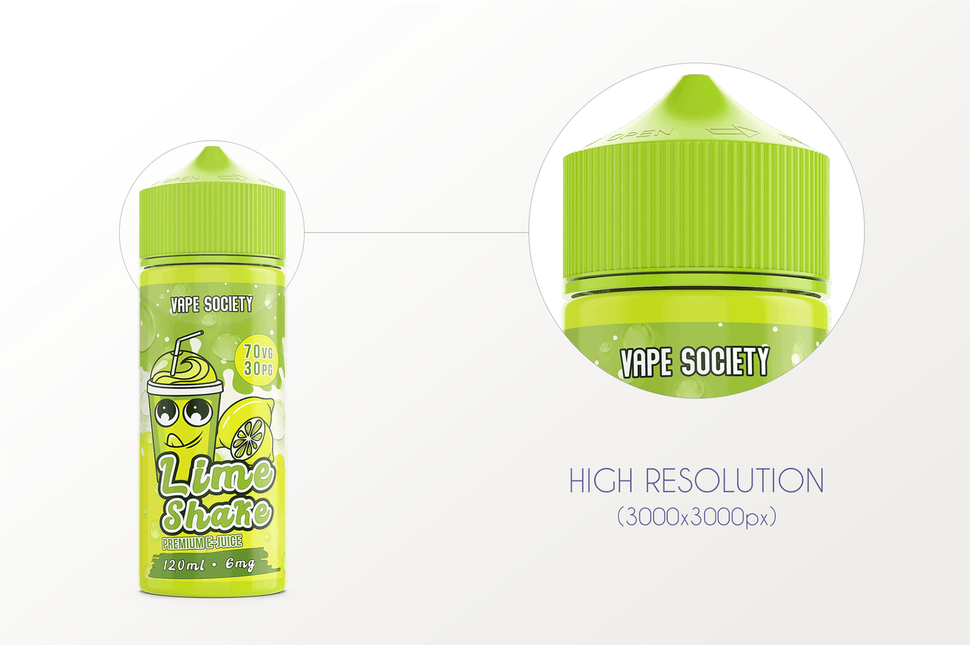 电子烟水果味烟油瓶外观设计样机模板 eLiquid Bottle Mockup v 120ml-A插图(4)