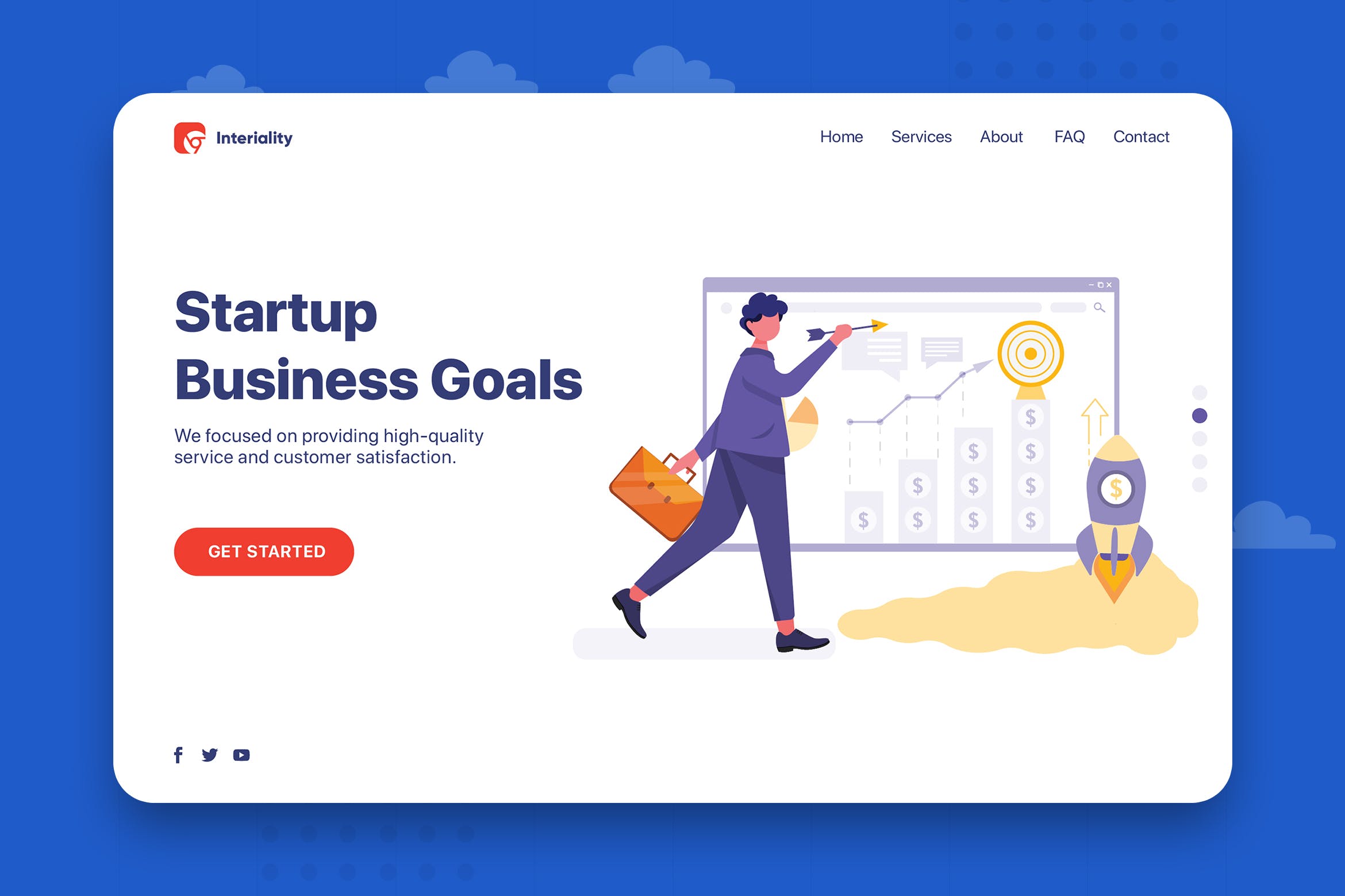 创业企业目标主题网站设计矢量插画素材 Startup Business Goals – Corporate Web Header插图