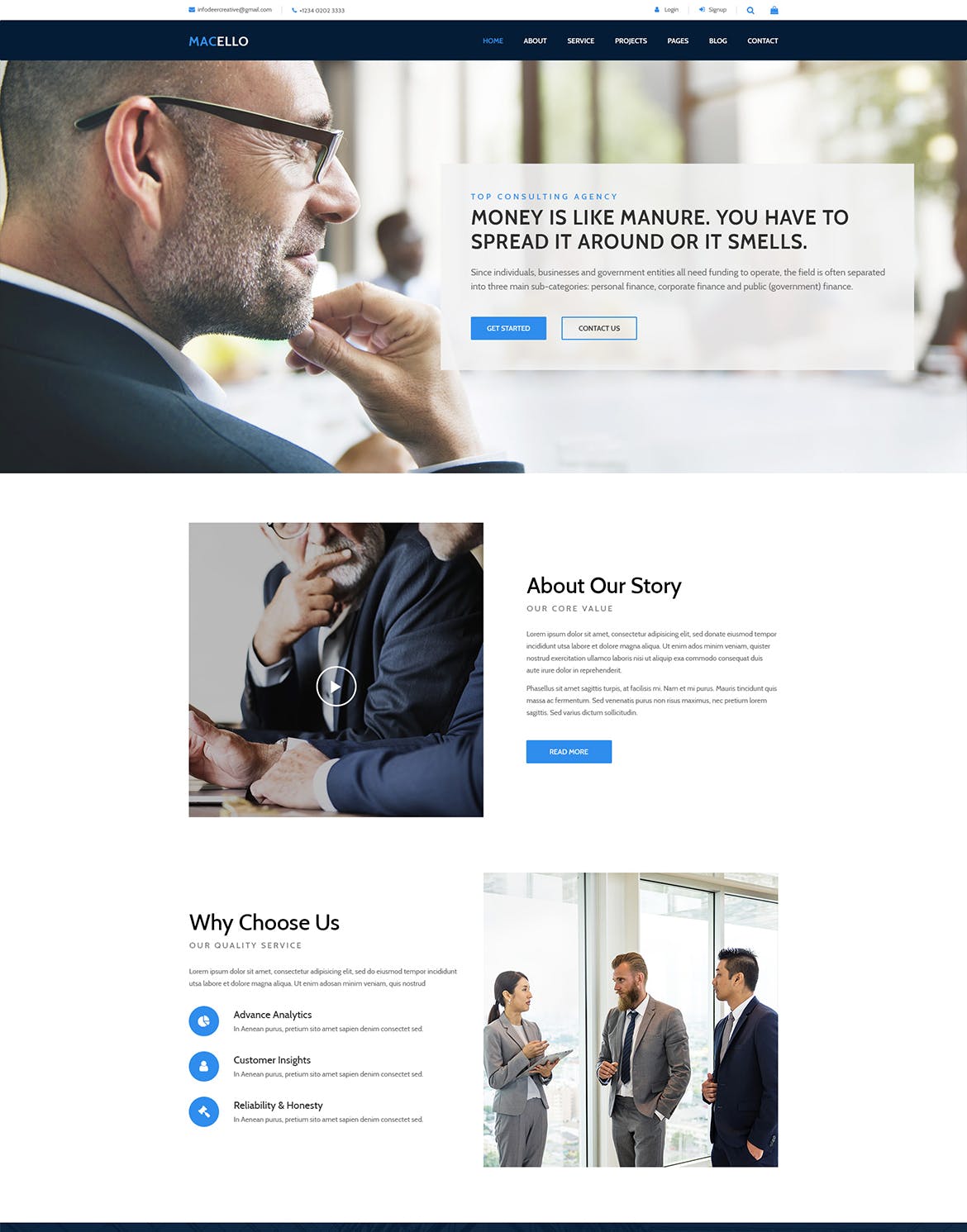 商业网站企业官网设计PSD模板 Macello | Business Psd Template插图(2)