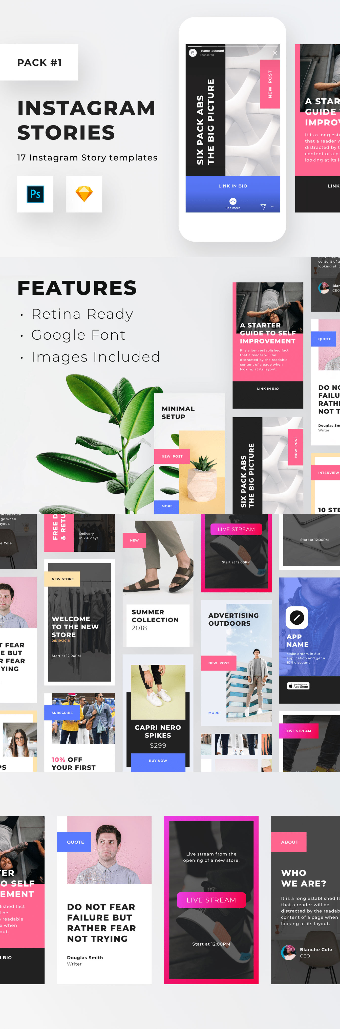 素材库下午茶：时尚的APP社交广告启动页设计模板[PSD,Sketch]插图