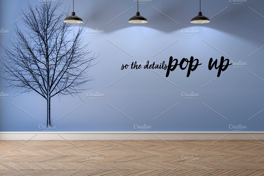 10款室内灯光墙纸墙艺术品场景样机 10 x Simple Interior Backgrounds 01插图(3)