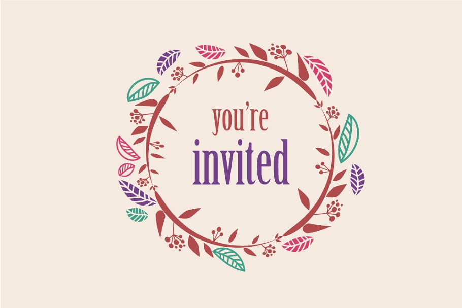 65款手工花卉笔刷+10个Logo模板 65 DIY Floral brushes + 10 logos插图(4)