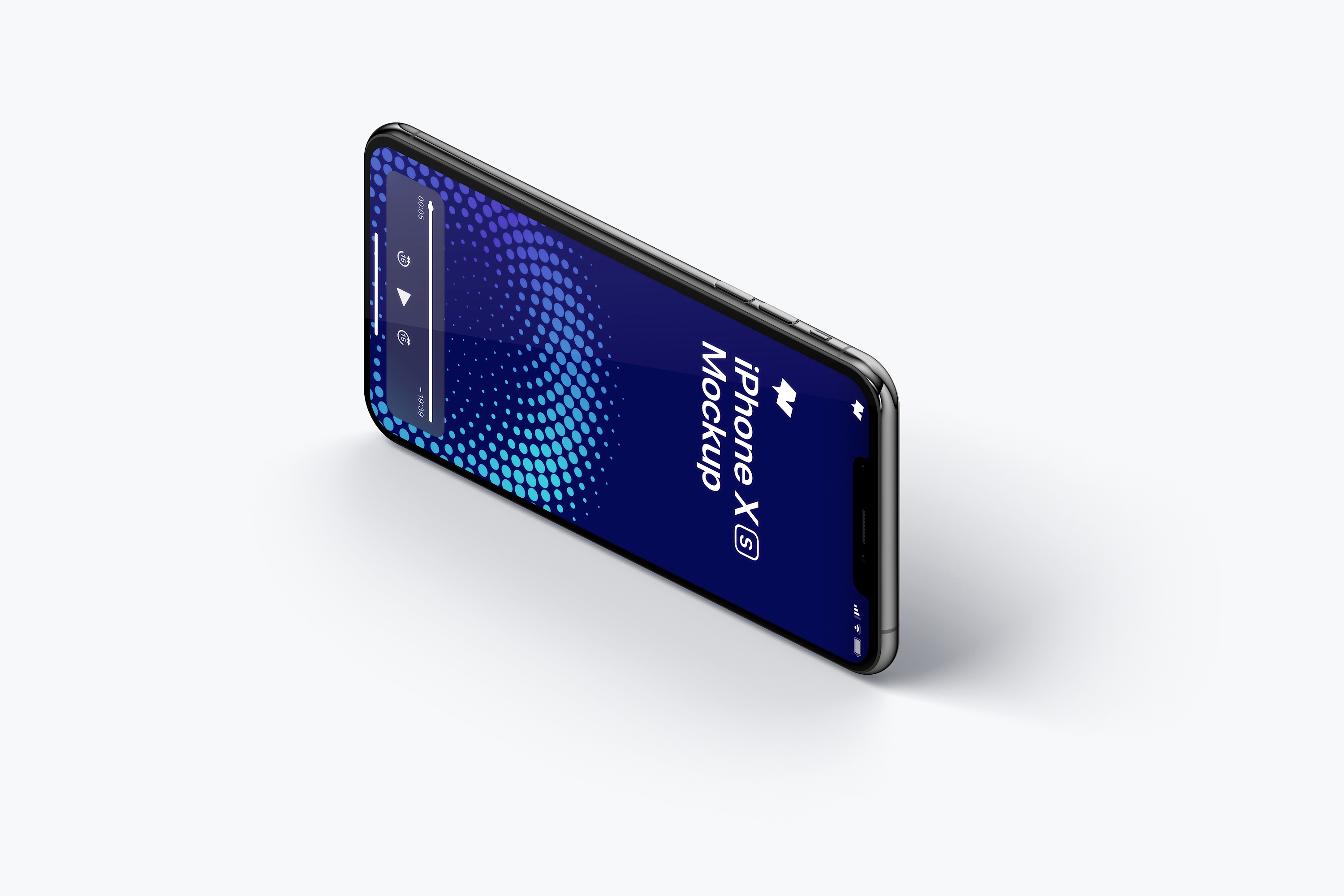 iPhone XS Max智能手机侧立左视图样机03 iPhone XS Max Mockup, Isometric Left View 03插图