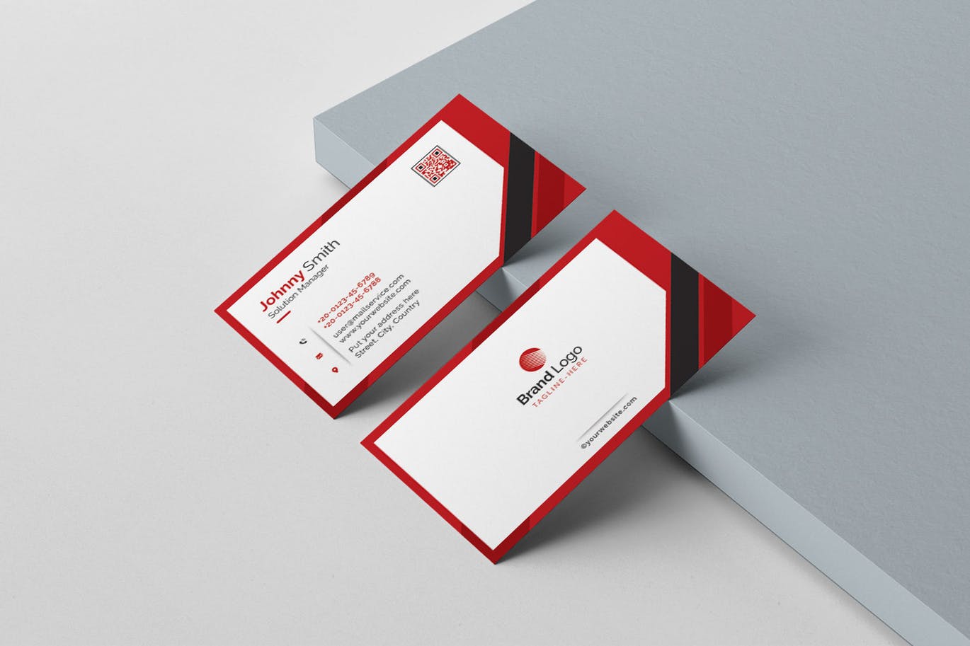 简约风格微信二维码企业素材库精选名片模板 Business Card插图(1)