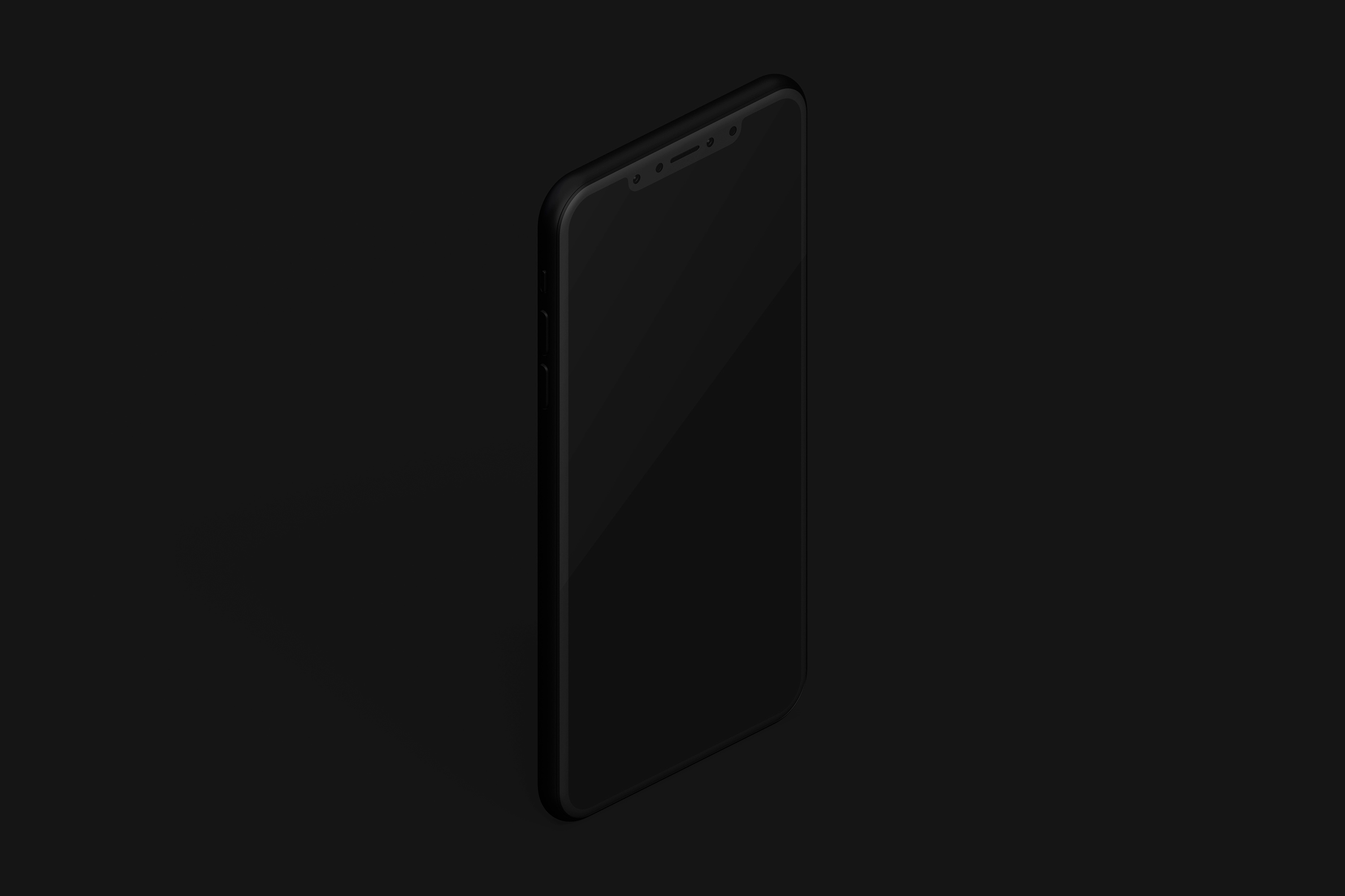 iPhone XS Max手机屏幕显示效果右视图样机02 Isometric Clay iPhone XS Max Mockup, Right View 02插图(2)