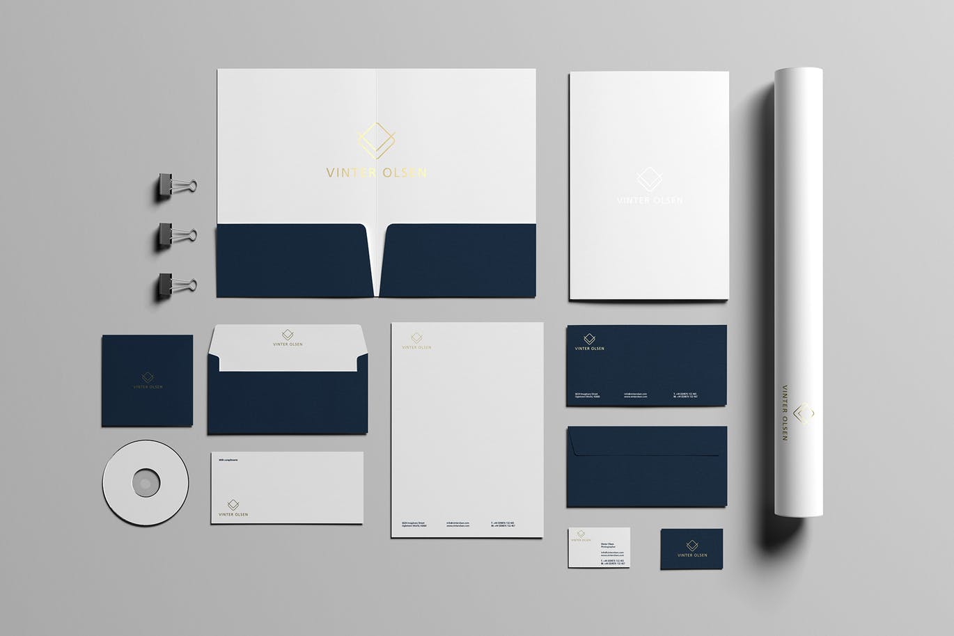 品牌VI设计预览办公用品标准套件素材库精选模板v1 Stationery / Branding Mock-Up插图(1)