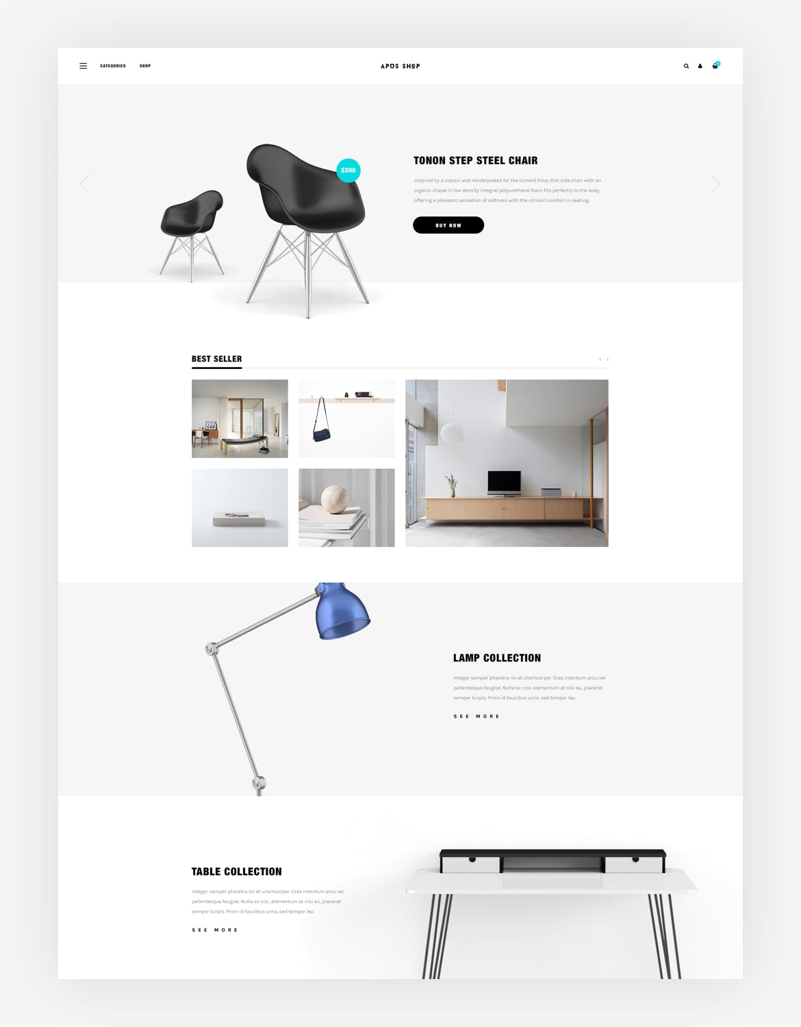 多用途家具品牌网站&网上商城PSD设计模板 Apus – Multipurpose Funirure Shop,Interior Agency插图(11)