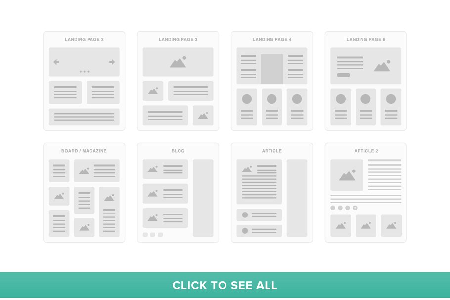 网站设计线框图和流程图 UI 套件 UI Tiles: Wireframes & Flowcharts插图(1)