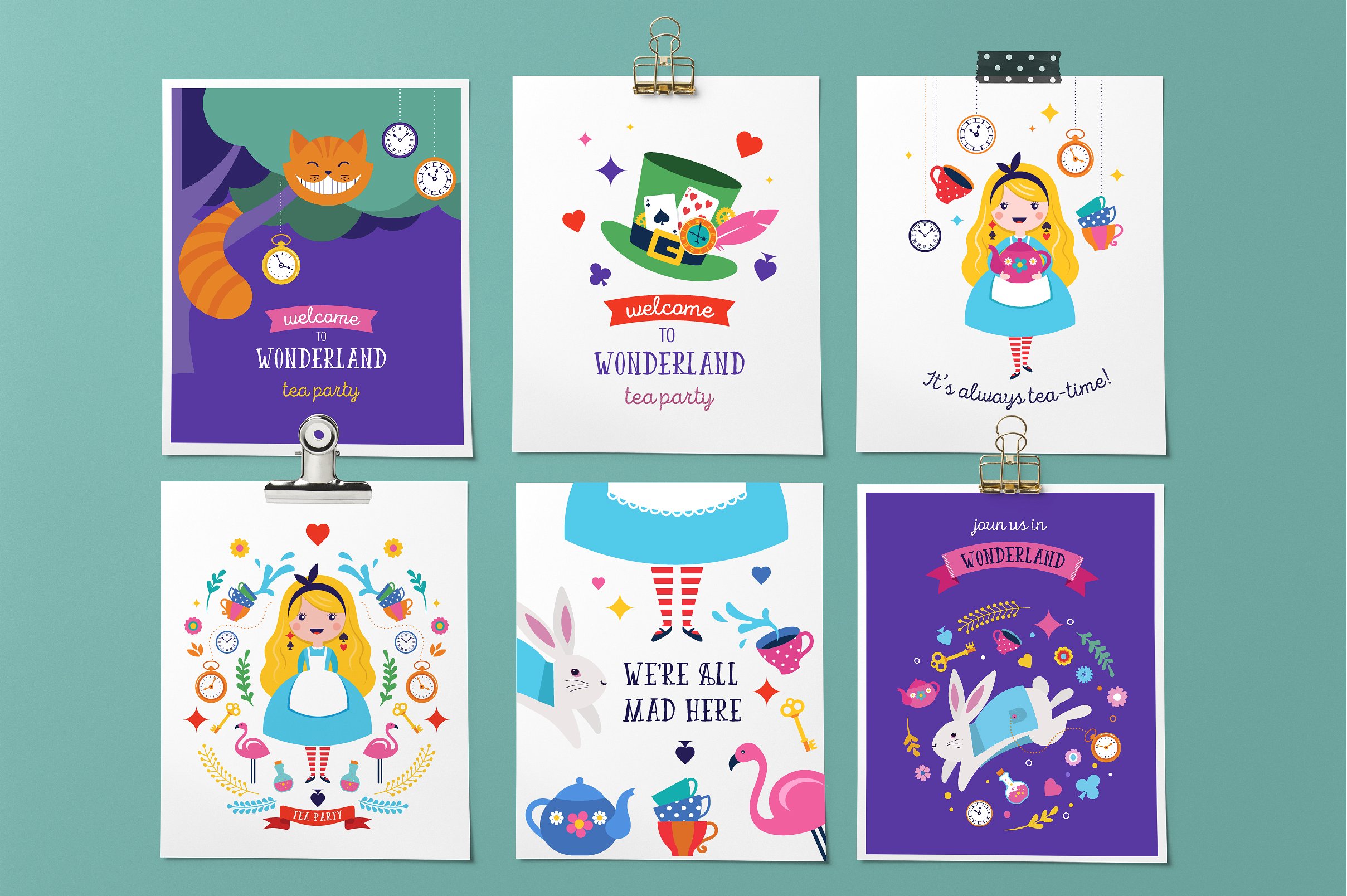 可爱卡通少女彩绘插画 Alice in the wonderland collection插图(3)