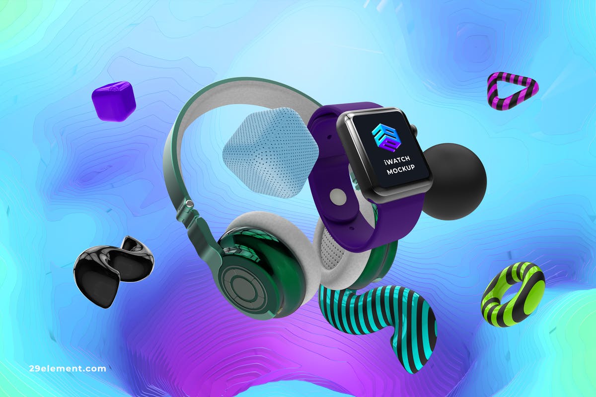 iWatch应用界面设计UI样机 iWatch App Ui Mockup – MK插图