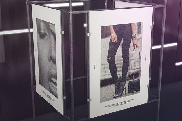 时尚展览广告海报展台样机 Exhibition Poster Stand Mockups插图(2)