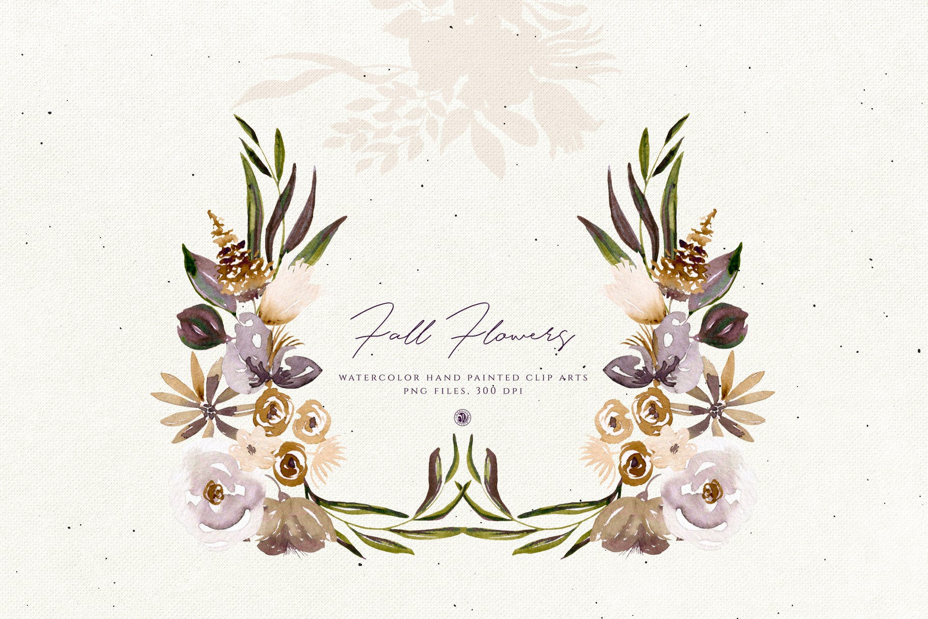 秋天手绘水彩花卉插画设计素材 Fall Flowers插图(3)