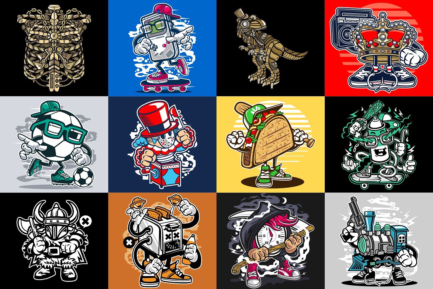 98幅特色手绘卡通矢量插图套装下载插图(13)