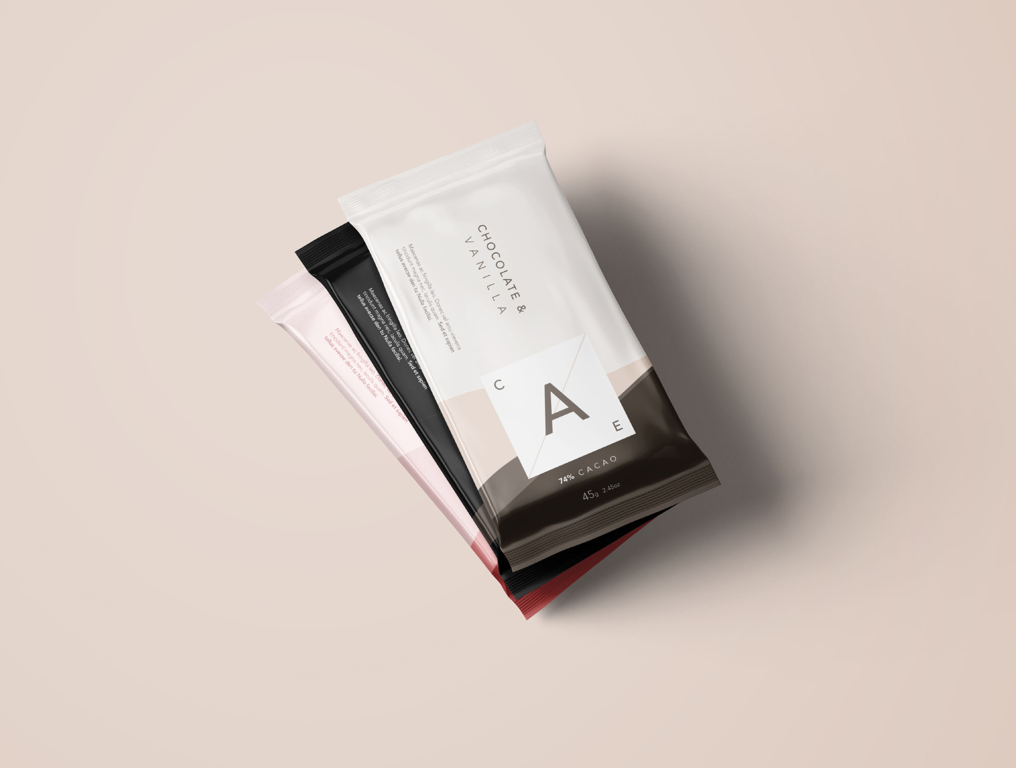 高级巧克力棒食品包装设计效果PSD样机 Premium Chocolate Bar Mockup插图(4)