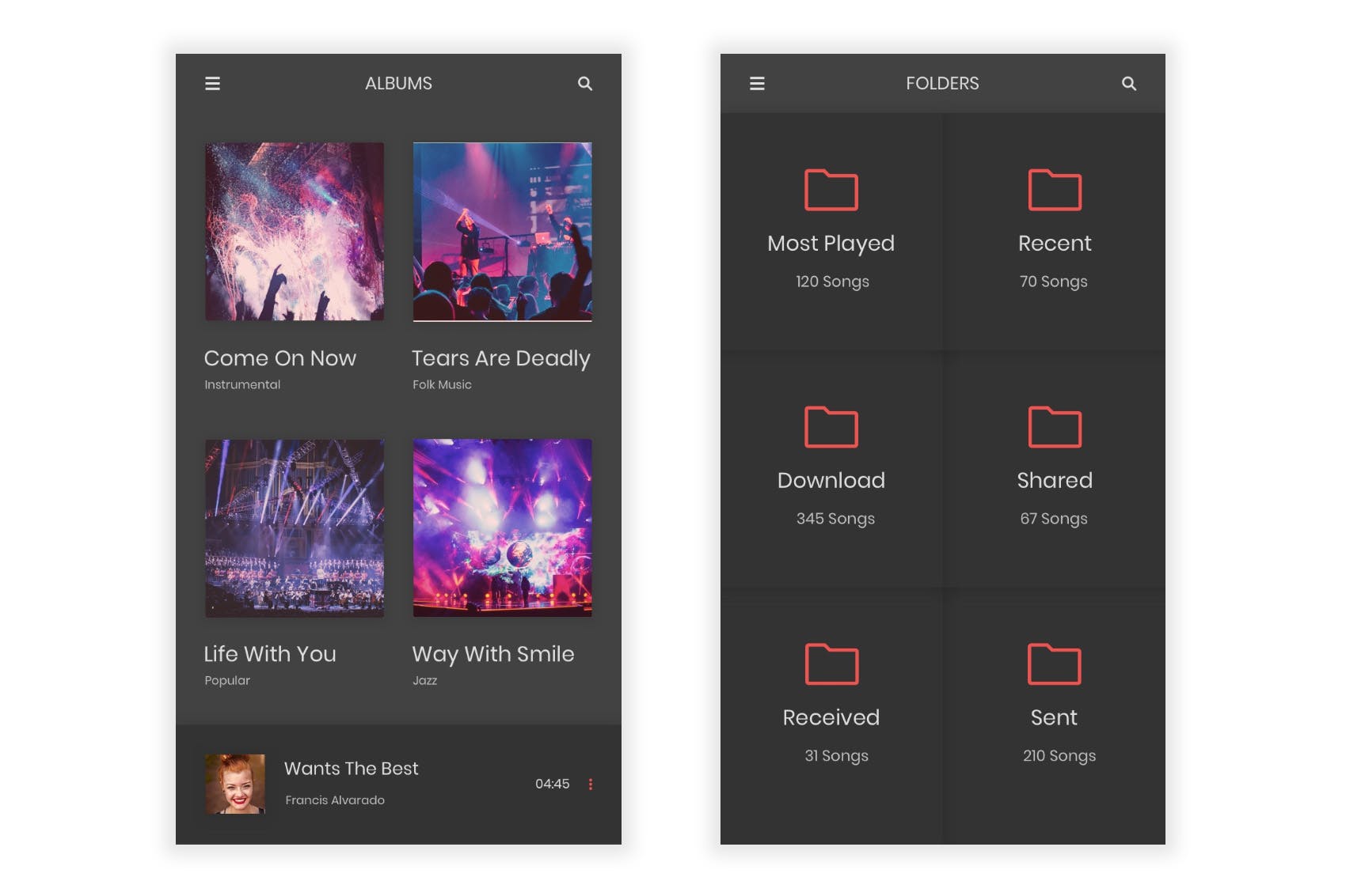音乐听歌APP应用UI设计素材库精选套件 Raag – Music Player UI Kit for Adobe Illustrator插图(5)