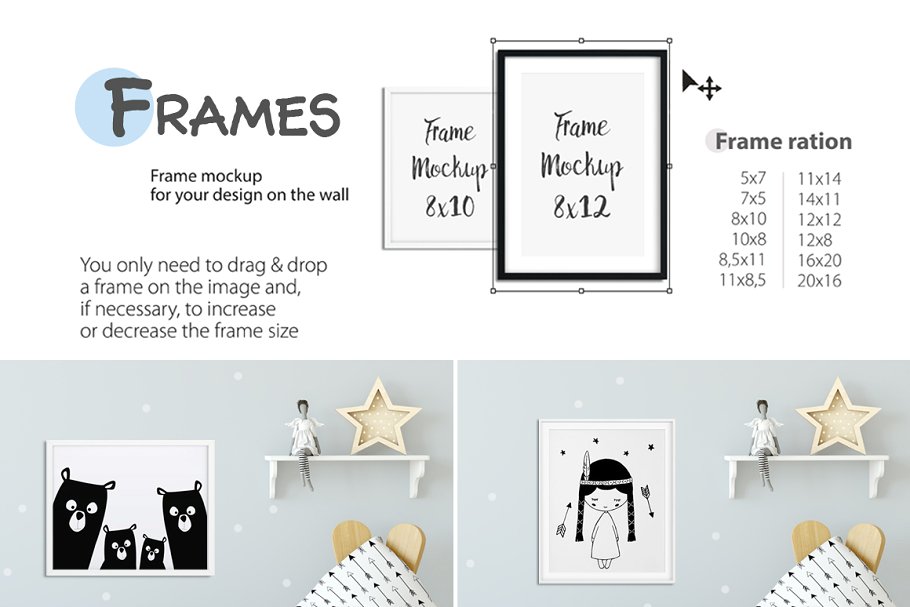 儿童室内织物样机模板 KIDS Interior Fabric Mockup Pack – 1插图(18)