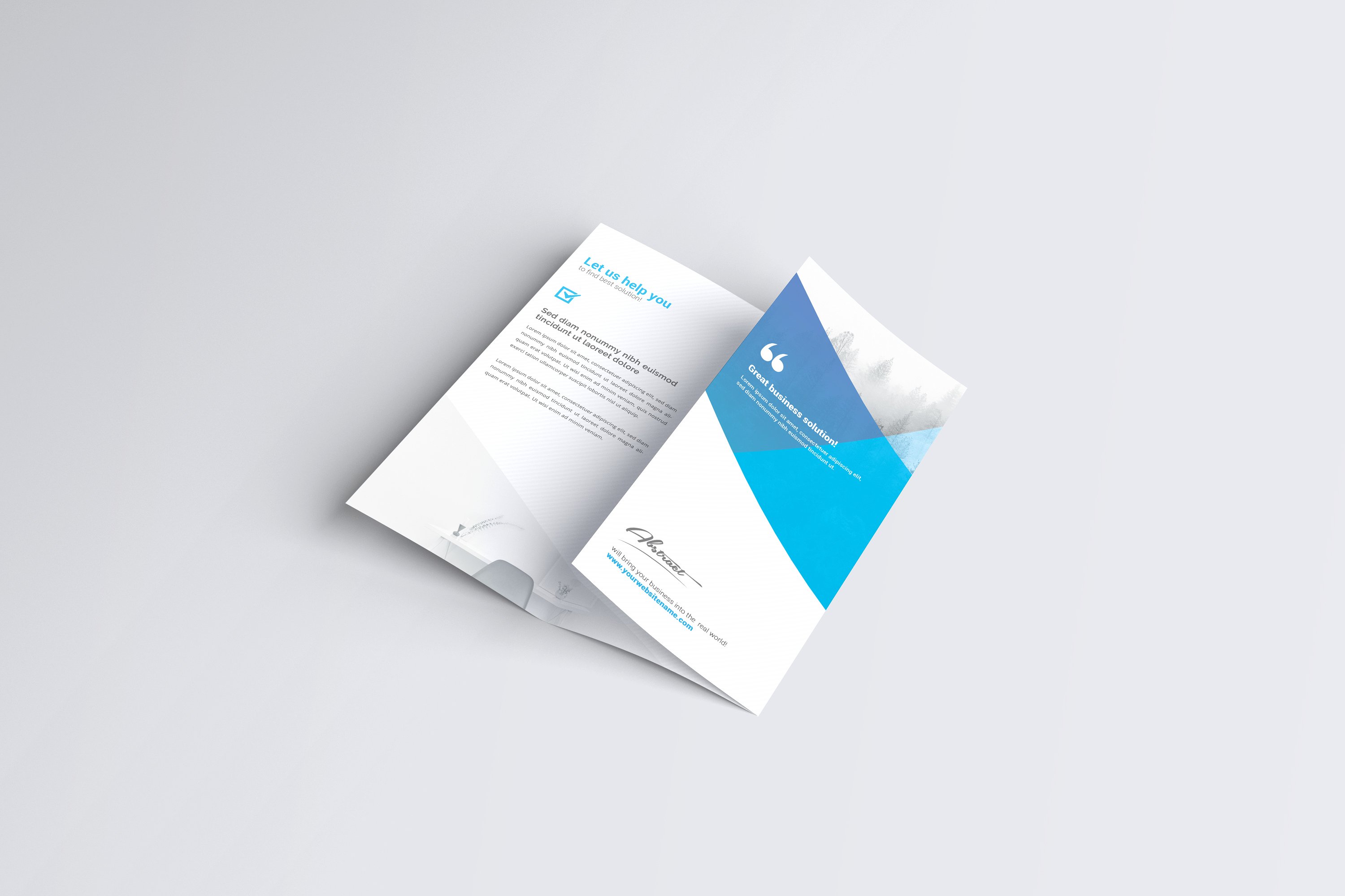 A4折页小册样机 A4 Trifold Brochure Mock-Ups插图(4)