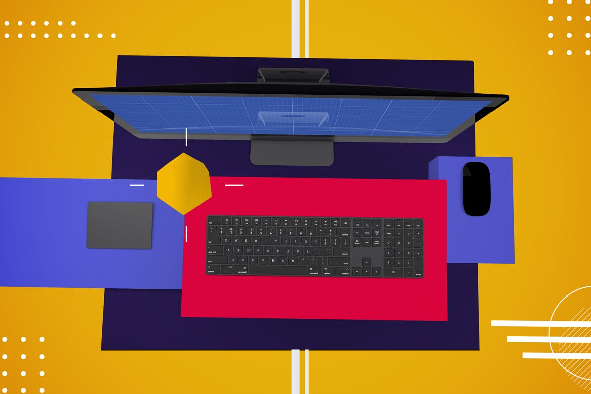 抽象场景iMac Pro一体机电脑屏幕预览素材库精选样机v2 Abstract iMac Pro V.2 Mockup插图(10)