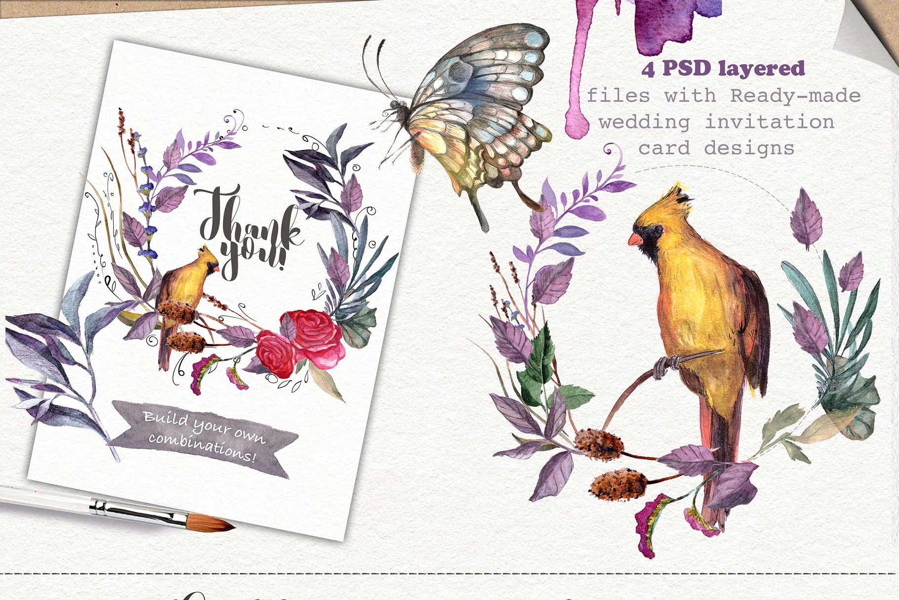 极力推荐：超级水彩元素设计素材包[2.5GB] Wildflowers pack 75 PNG插图(12)