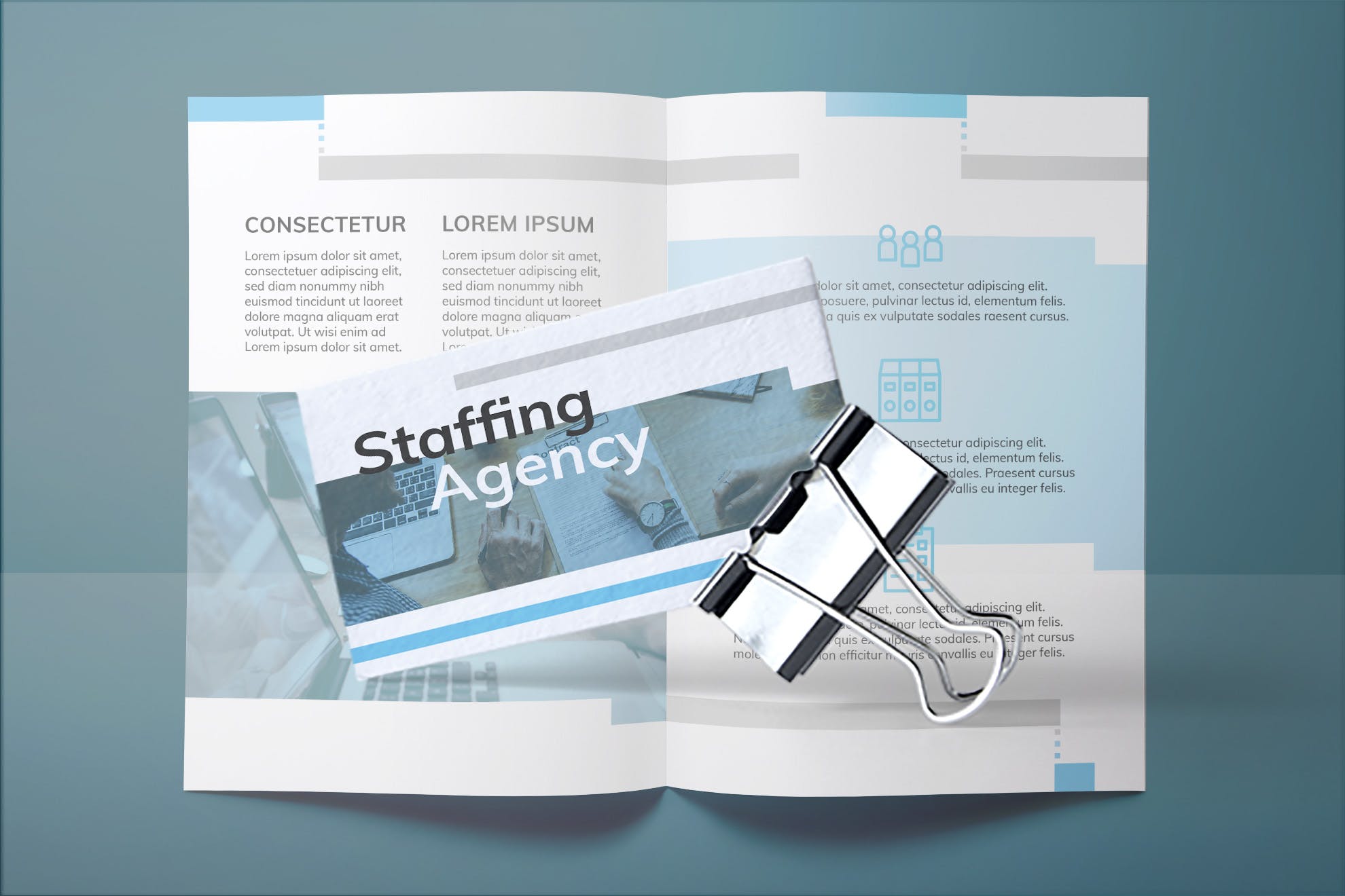 人力资源企业名片设计模板 Staffing Agency Business Card插图(1)