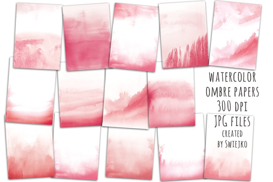 水彩抽象图案背景纹理 Watercolor ombre background插图(1)