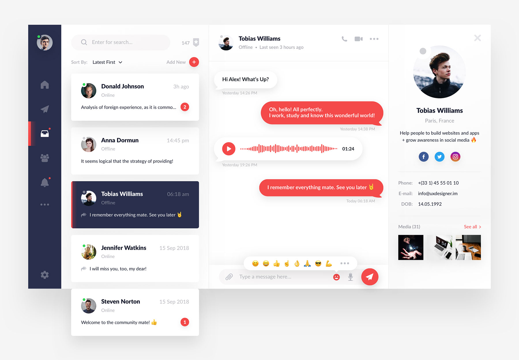 现代简约即时通信界面