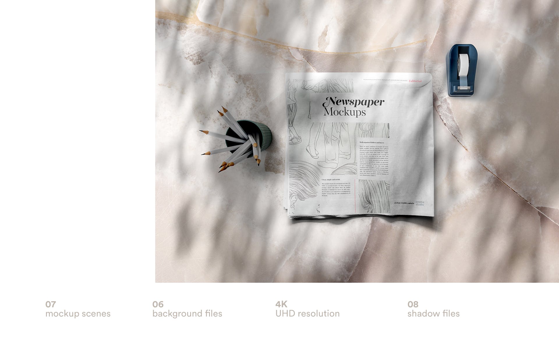 报纸版式设计排版效果图展示样机模板 Newspaper Mockup Templates插图(1)