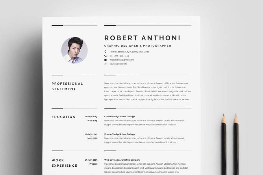 创意个人求职简历模板 Creative Resume Template 3 Pages插图