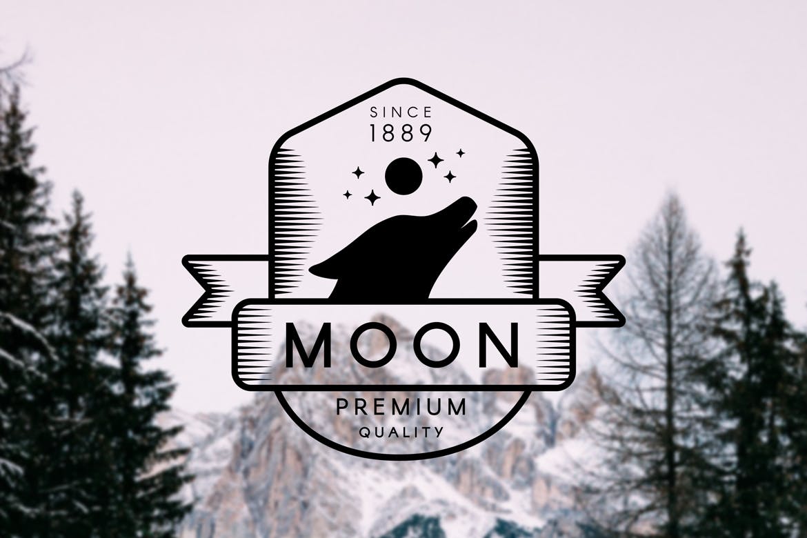 3款复古户外品牌徽章设计模板 3 Vintage Wild & Free Badges插图(2)