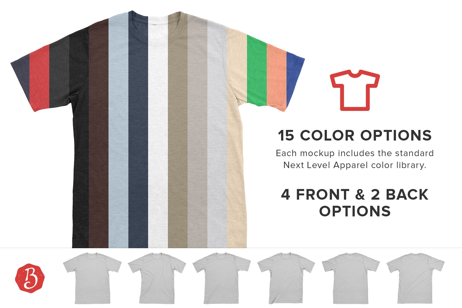 涤棉运动T恤衬衫样机模板 Next Level Poly/Cotton Shirt Mockups插图(1)