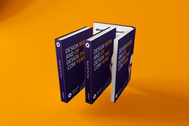 精装硬图书封面设计样机 Hard Cover Book MockUp插图(4)