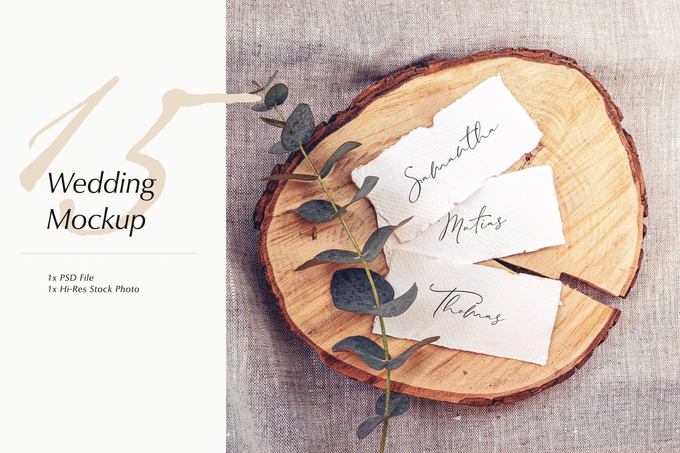 婚礼照片婚礼邀请函优雅风格设计样机素材库精选模板v15 Wedding Photo Mockup 15插图