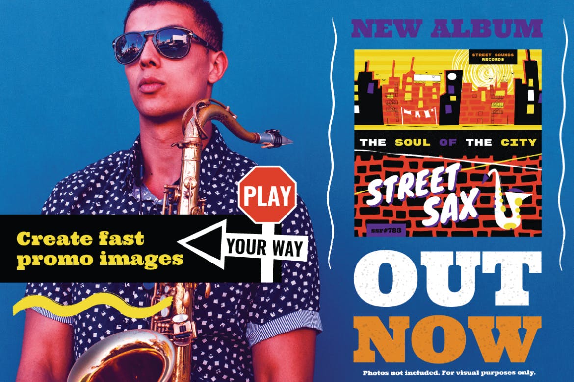 好莱坞经典音乐剧/老式爵士乐矢量插画&海报设计模板 Musical Illustrations and Poster Templates插图(8)