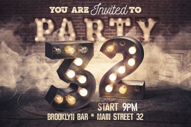 大帐篷灯泡装饰金属字体场景模板18 Marquee Light Bulbs Chaos 18 – Scenes & Tutorials插图(1)