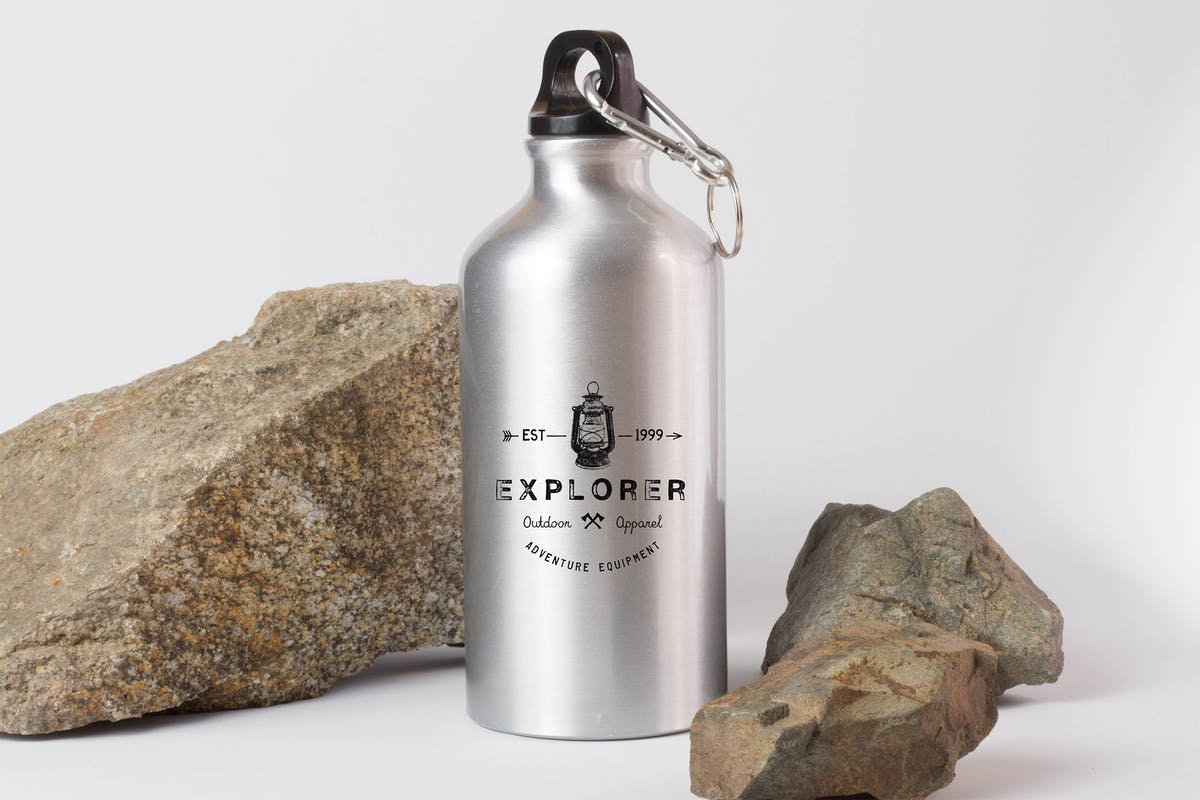 钢本色运动水杯样机展示模板 Sport Bottle Mock Up插图