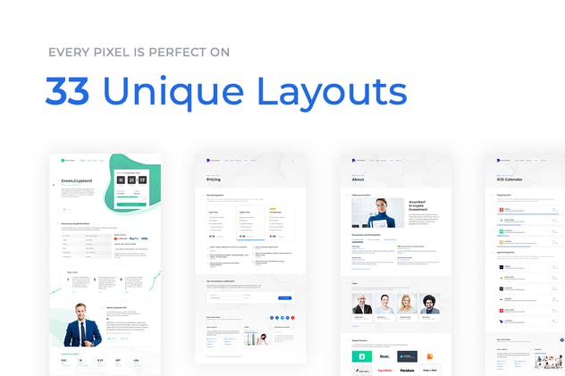 加密货币主题网站设计UI套件 Cryptonit – ICO Sketch Template插图(1)