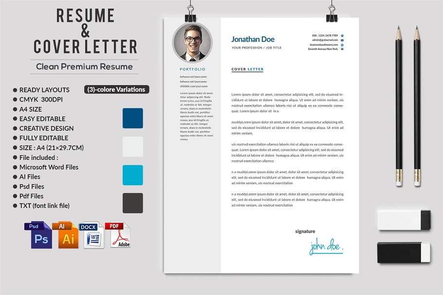简约风简历＆介绍信标准设计模板 Resume插图(1)