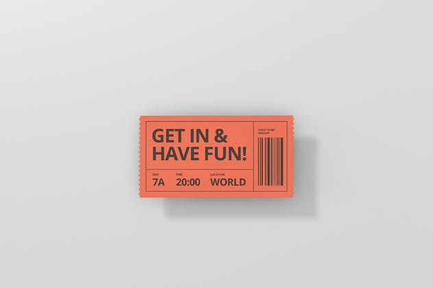 活动门票/电影票/优惠券样机模板 Event Ticket Mockup插图(8)