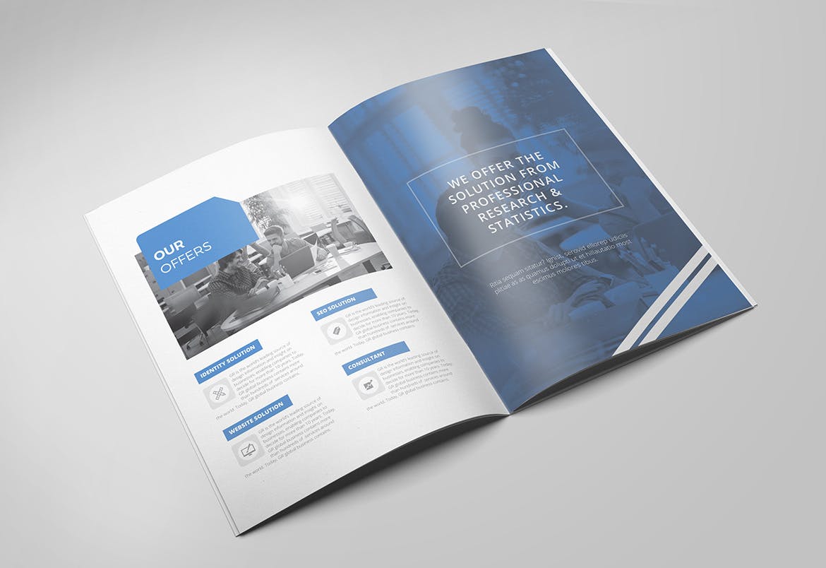 时尚简洁公司简介企业形象手册画册楼书杂志设计模板（indd）插图(2)