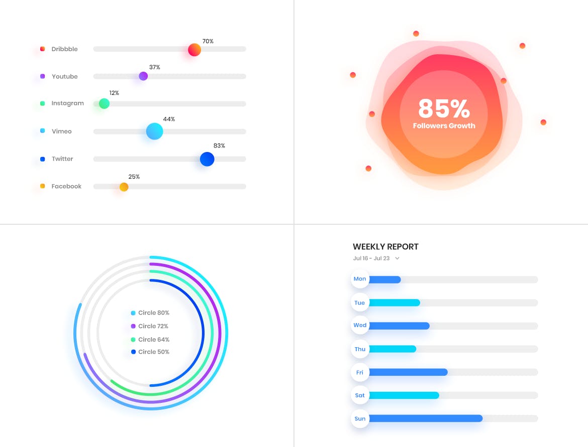 50个网站可视化数据图表报表设计素材 Diagrams & Infographics插图(1)