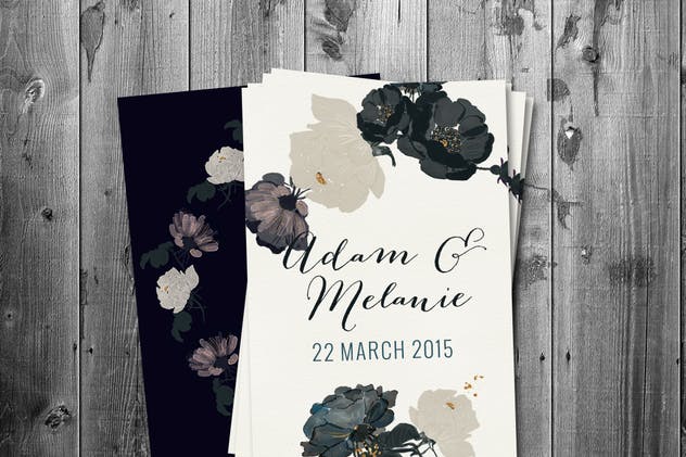 高雅黑色玫瑰手绘水彩剪贴画 Black Roses插图(1)